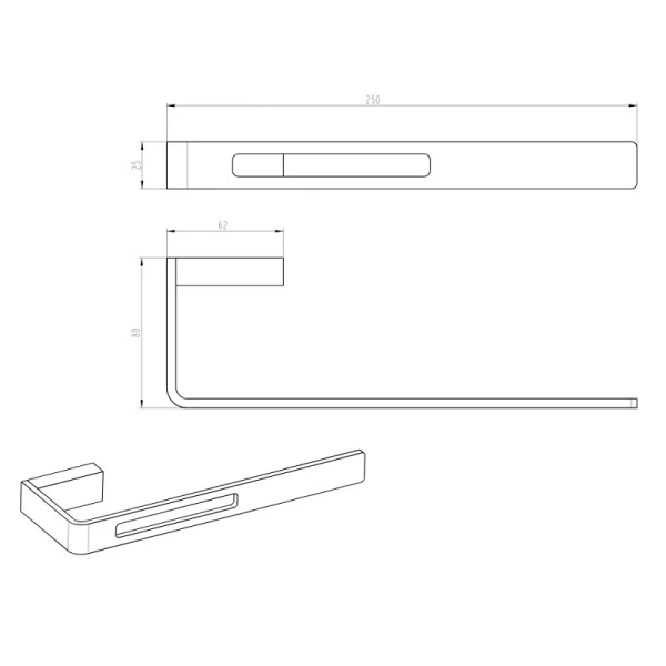 Полотенцедержатель Boheme Q бронза 10945-BR (детальная фотография), современные, hi-tech