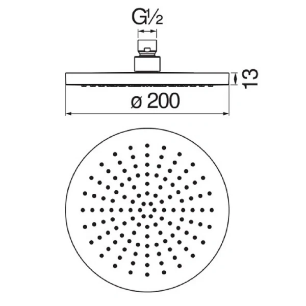 Верхний душ Nobili Rubinetterie хром AD139/112CR (детальная фотография), верхние души