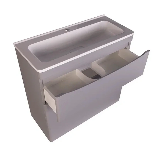 Тумба под раковину напольная Style Line Бергамо 80 см серая СС-00002315 (детальная фотография), современная, hi-tech