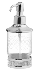 Дозатор для мыла Boheme Royal Cristal хром, прозрачные кристаллы