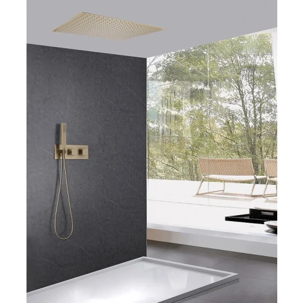 Душевой комплект Abber Daheim золото матовое AF8255G (детальная фотография), золотые