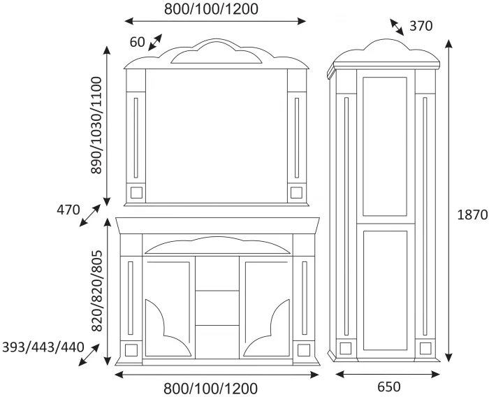 Зеркало с подсветкой Misty Барокко 120 см бежевое патина Л-баР02120-033 (детальная фотография) index_1