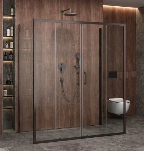 Душевой уголок Cezares Molveno 170х90 см стекло прозрачное профиль оружейная сталь - фото 3