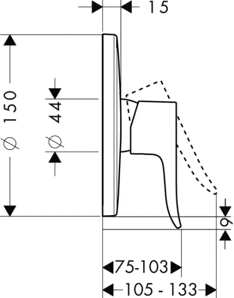Смеситель для душа Hansgrohe Metris хром 31685000 (детальная фотография), для душа
