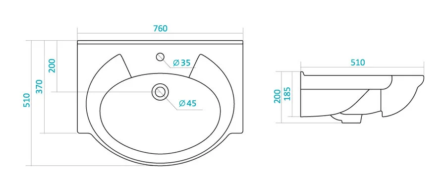 Раковина santek Байкал-75 1.WH11.0.259 (детальная фотография), современные, hi-tech