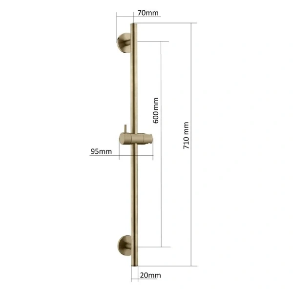 Душевая штанга Boheme Uno графит матовый 420-GM (детальная фотография), штанги для душа