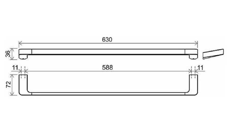 Полотенцедержатель Ravak 10° черный матовый X07P561 (детальная фотография), современные, hi-tech