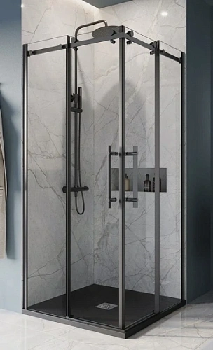 Душевой уголок BelBagno Marino 100x100 см профиль черный - фото 2