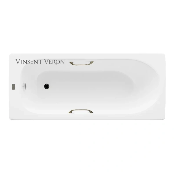 Чугунная ванна Vinsent Veron Soissons VCN1707042H/VH0012BR, 170 x 70 см, ручки бронза, цвет белый (детальная фотография)