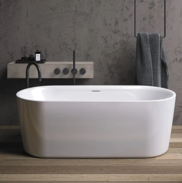 Ванна акриловая Riho Modesty Velvet Fall, B090005105, 170 x 76 см, наполнение через перелив, цвет белый матовый (детальная фотография), без гидромассажа