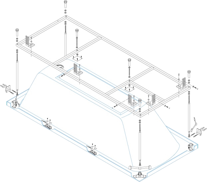 Каркас для акриловой ванны Cezares металлический EMP-170-75-MF-R (детальная фотография), в наличии