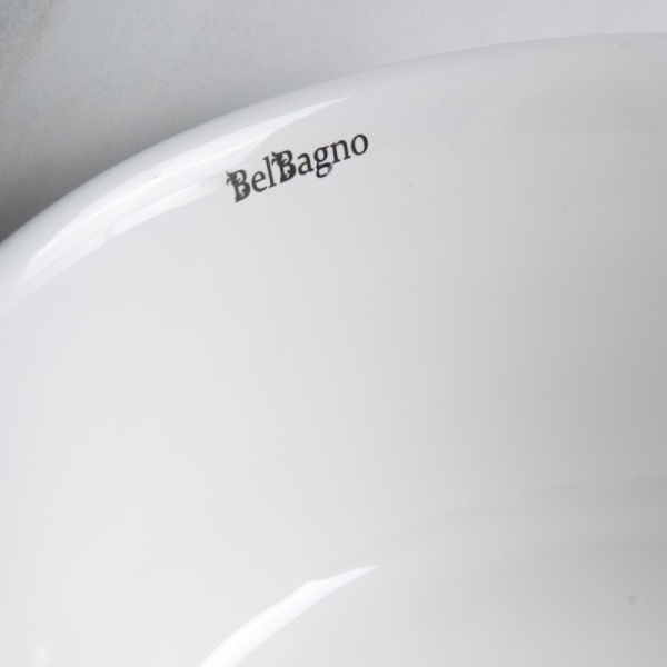 Раковина накладная BelBagno 41 см керамическая, белая BB1420 (детальная фотография), одинарные, недорогие