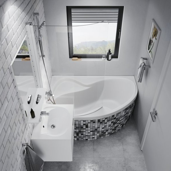 Ванна акриловая Ravak Rosa II 170х105 см белая, левая C221000000 (детальная фотография), без гидромассажа, недорогие, большие