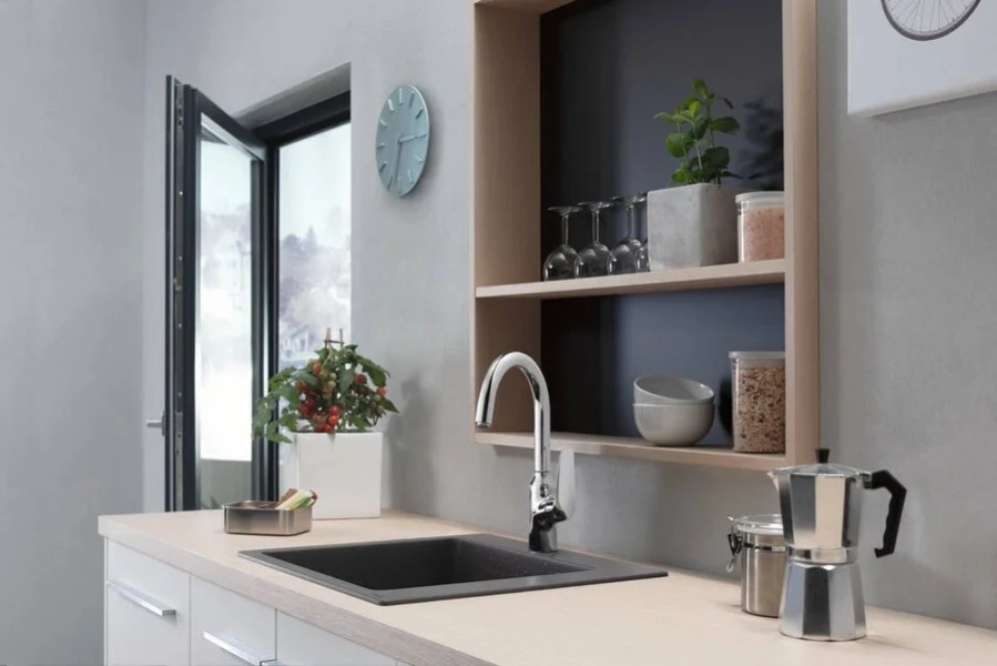 Смеситель для кухни Hansgrohe Focus M42 хром 71802000 (детальная фотография), современные, hi-tech