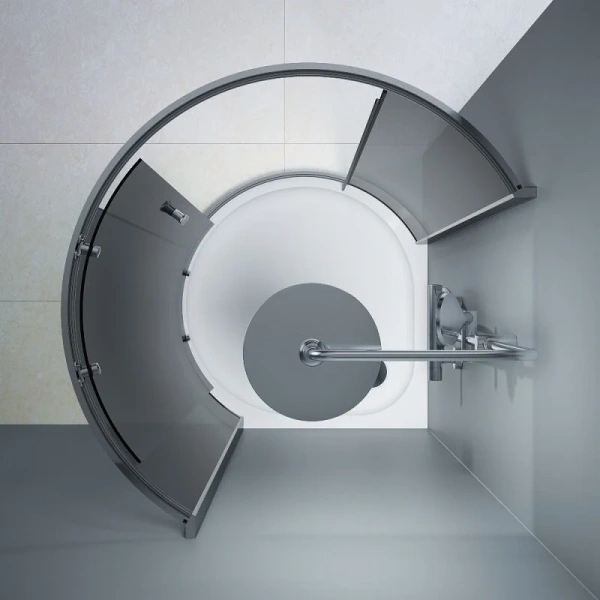 Душевой уголок Am.Pm Like 95x95 см стекло тонированное W83UG-333-095CG (детальная фотография), стеклянные, угловые, без поддона