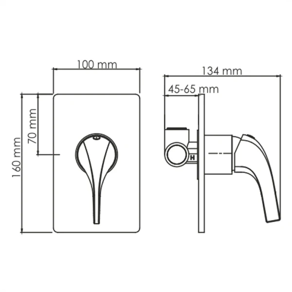 Смеситель для душа WasserKRAFT Sauer глянцевое золото 7151 (детальная фотография), для душа