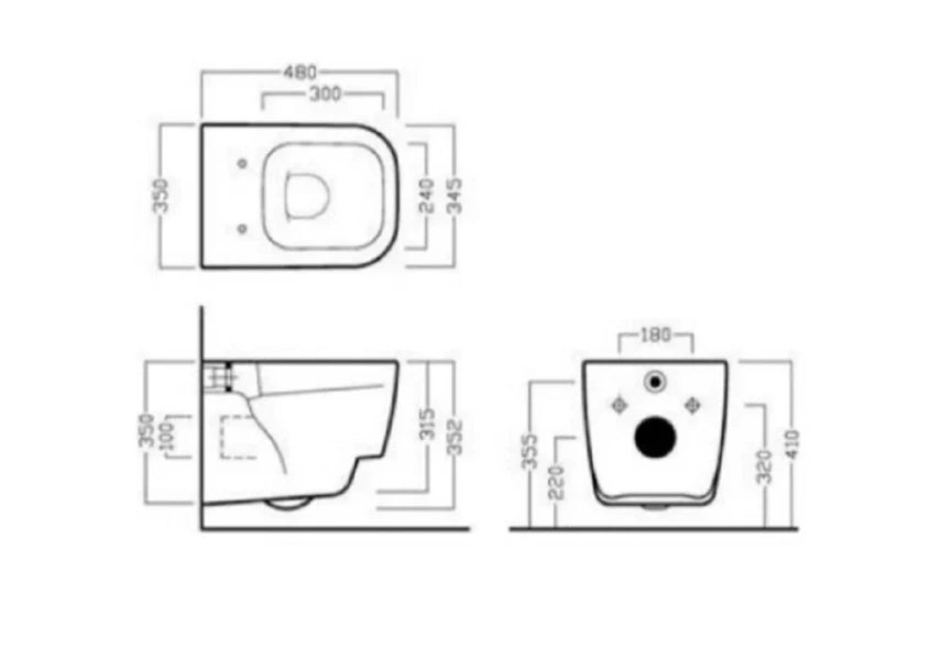 Унитаз подвесной Hatria Fusion YXZL01 35х50 см (детальная фотография), подвесные