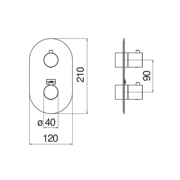 Смеситель для душа Nobili Live WE00102/T термостатический (детальная фотография), для душа
