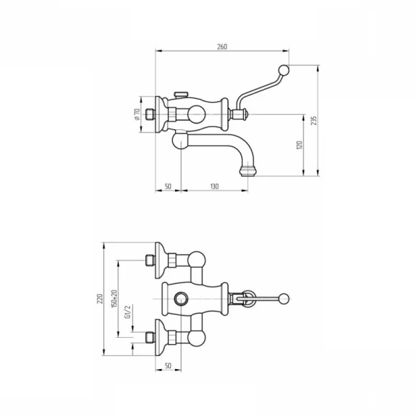 Смеситель для ванны Migliore Vivaldi 195 с поворотным изливом (детальная фотография), для ванны