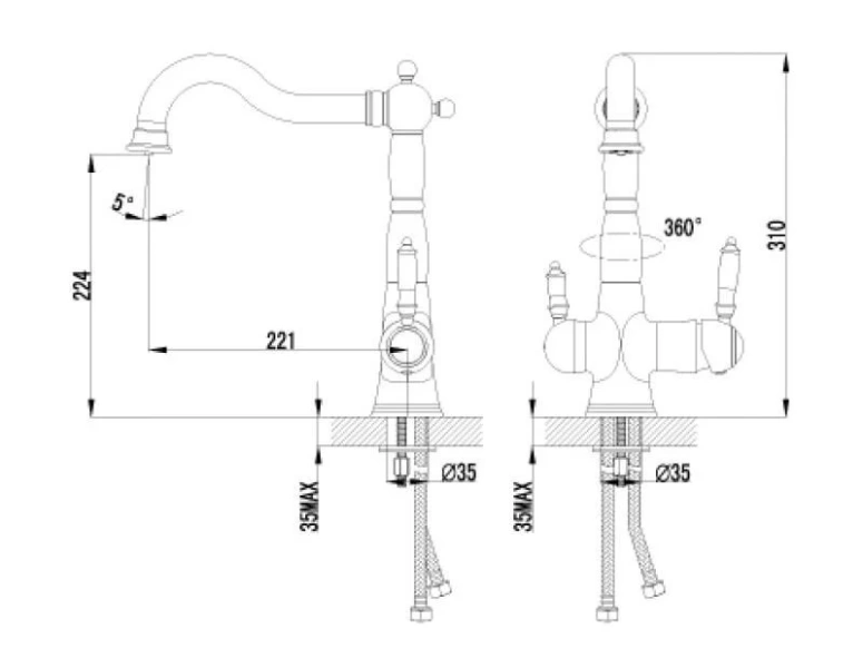 Смеситель для кухни Lemark Comfort LM3065C (детальная фотография), для питьевой воды с фильтром
