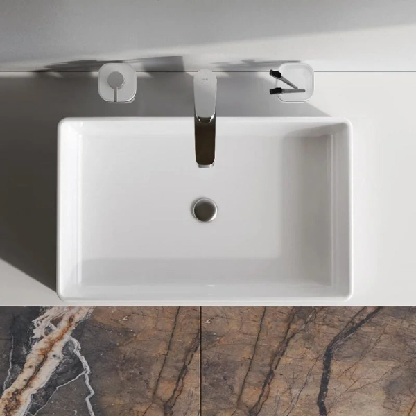 Раковина Am.Pm Func 60 см накладная M8FWCC10600WG (детальная фотография), накладные (на столешницу)