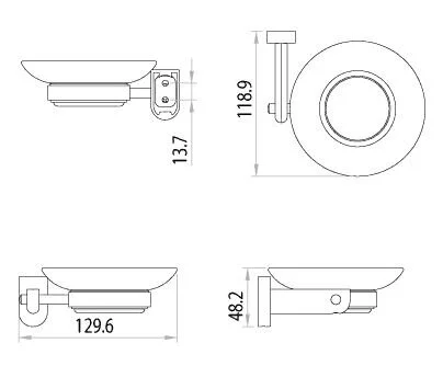Мыльница Lemark Omega стеклянная LM3143C (детальная фотография), современные, hi-tech