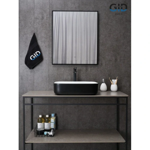 Раковина GID Geometrico Nc366 50 см белая/черная 52205 (детальная фотография), белые, черные