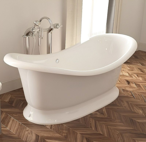 Ванна из литьевого мрамора Эстет Бостон 180х74 см белая матовая ФР-00014526 (детальная фотография), 180x75 см