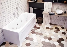 Ванна акриловая Акватек Оберон 180x80 см вклеенный каркас слив слева