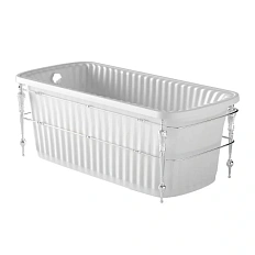 Ванна из искусственного камня Migliore Olivia Console 174х80 см белая, консоль хром