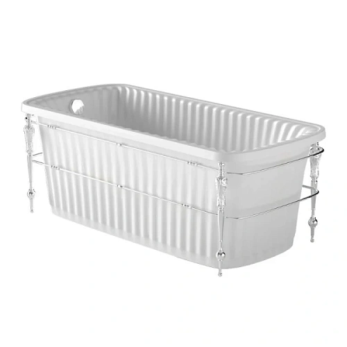 Ванна из искусственного камня Migliore Olivia Console 174х80 см белая, консоль хром - фото 3