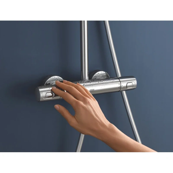Душевая стойка Grohe Euphoria с термостатом 26075001 (детальная фотография), настенные