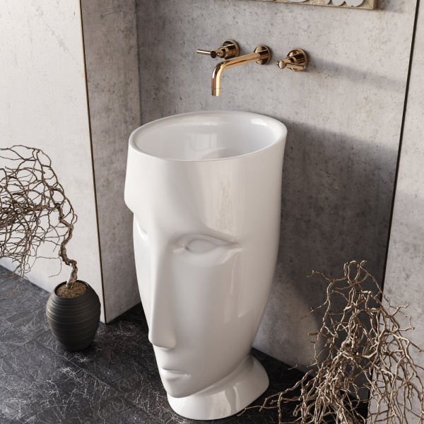 Раковина свободностоящая Kerasan Artwork Moloco 4741 (детальная фотография), напольные, свободностоящие