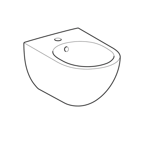 Биде подвесное Geberit Acanto с 1 отверстием под смеситель 500.601.01.2 (детальная фотография), круглой формы