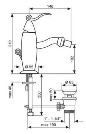 Смеситель для биде бронза Emmevi Abel 39004BR (детальная фотография), для биде