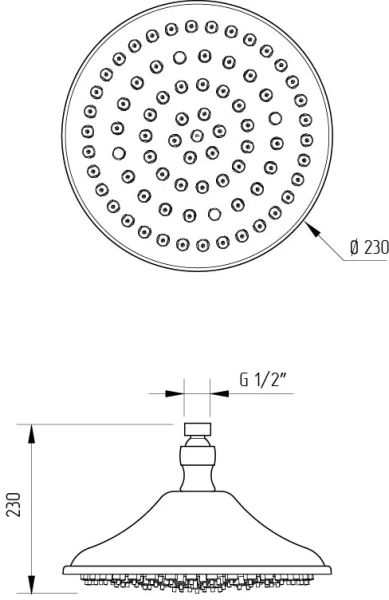 Верхний душ Migliore Corsica золото 19976 (детальная фотография), верхние души