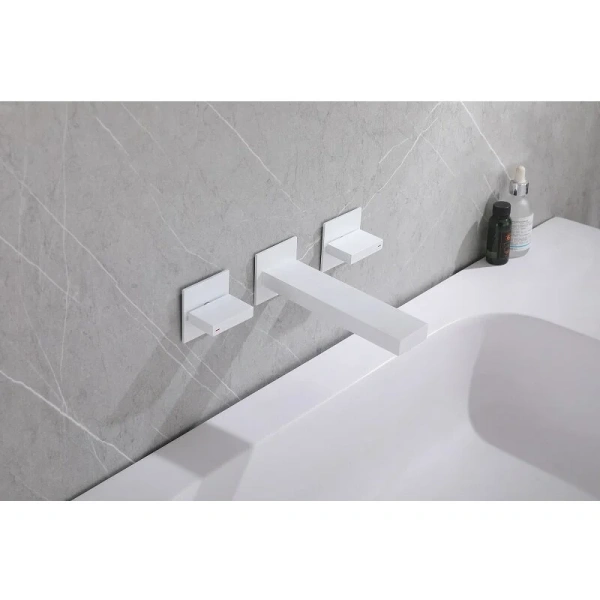 Смеситель для раковины Abber Daheim белый матовый AF82122W (детальная фотография), современные, hi-tech