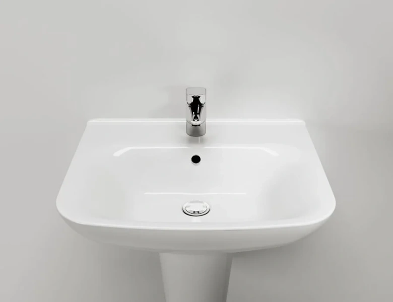 Раковина Am.Pm Like 55 см белая C804221WH (детальная фотография), подвесные, на полупьедестал, на пьедестал, пристенные