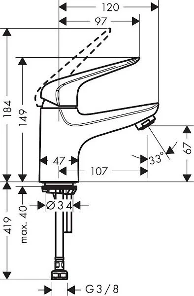 Кран Hansgrohe Novus хром 71050000 (детальная фотография), по запросу