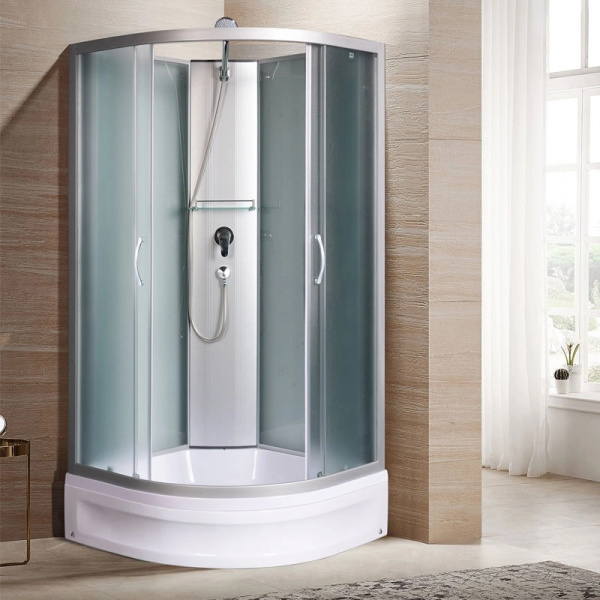 Душевая кабина River Nara 80х80 см матовое стекло NARA Б/K 80/24 MT (детальная фотография), полукруглые, четверть круга