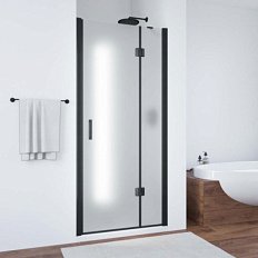 Душевая дверь профиль черный глянцевый стекло сатин Vegas-glass