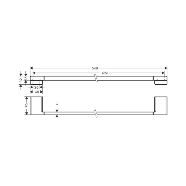 Полотенцедержатель Hansgrohe AddStoris 41747 металлический (детальная фотография), современные, hi-tech