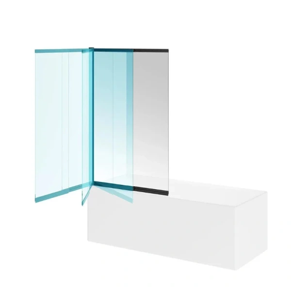 Шторка для ванны Kerama Marazzi Vetro 100x150 см профиль черный VE.100.BSD.BLK.M (детальная фотография), черный