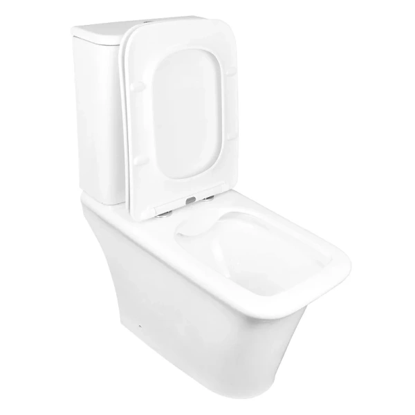 Унитаз компакт Azario Avero безободковый AZ-3121 (детальная фотография), современные, hi-tech, прямоугольные