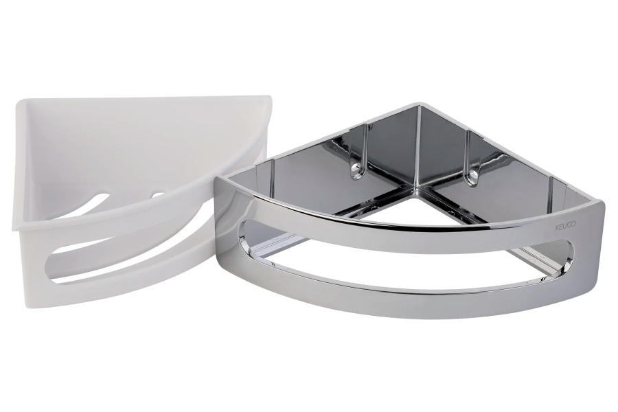 Полочка для ванной Keuco Elegance 11657 (детальная фотография), хром, белые, черные