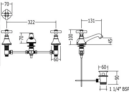 Смеситель для раковины Devon&Devon City UTCI100 (детальная фотография), для раковины