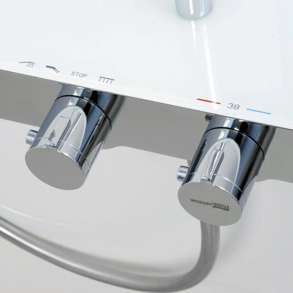 Душевая стойка WasserKRAFT Aller хром A113.067.155.CH Thermo (детальная фотография), с изливом