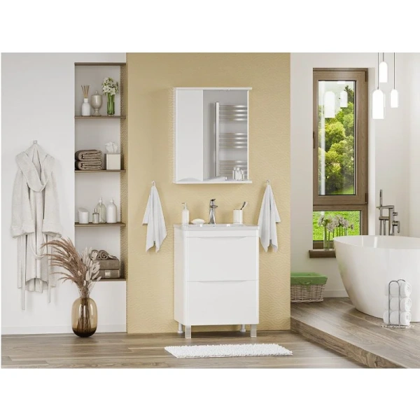 Тумба под раковину напольная Misty Атлантик 60 см белая П-Атл-01060-0112Я (детальная фотография), 60 см