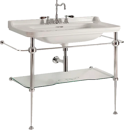 Консоль под раковину со стеклянной полочкой Kerasan Waldorf 9196 - фото 4