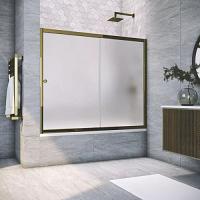 Душевая шторка на ванную профиль бронза стекло сатин Vegas-glass